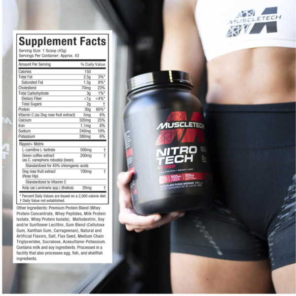 MuscleTech NitroTech Ripped Lean Protein Weight Loss - Image 2