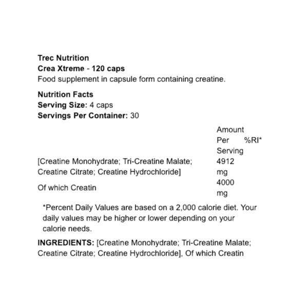 Trec Nutrition Crea Xtreme Effective Creatine Complex Caps - Image 2