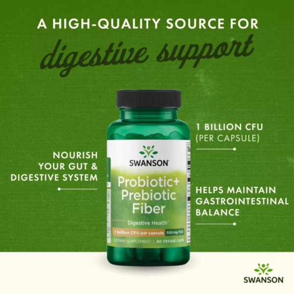 Swanson Probiotic Plus Prebiotic Fiber Digestive Health - Image 3