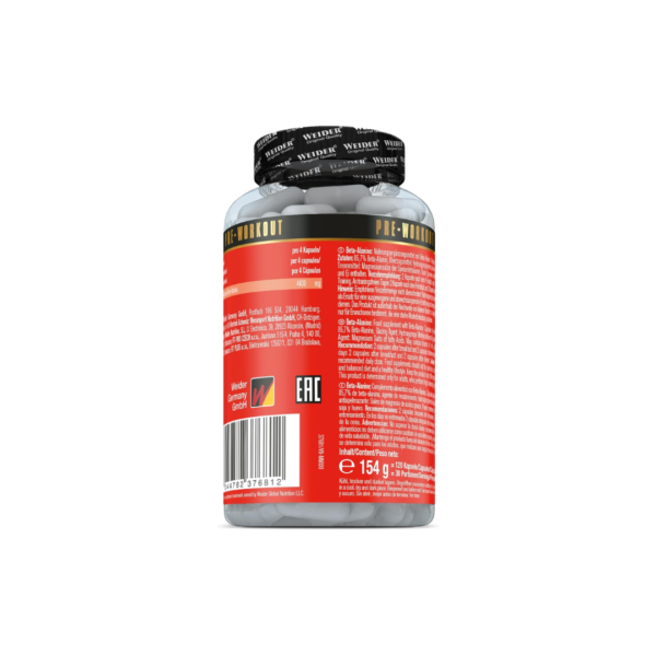 WEIDER Beta Alanine 4400mg High Quality 120 Caps - Image 2