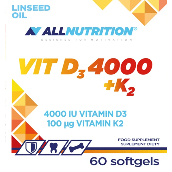 Allnutrition Vit D3 4000 + K2 - 60 softgels - Image 2