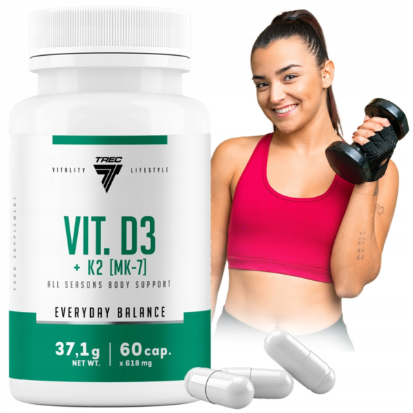 Trec Nutrition Vit D3 + K2 MK-7 - 60 caps